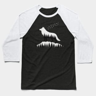 SIBERIAN CAT Forest Silhouette Baseball T-Shirt